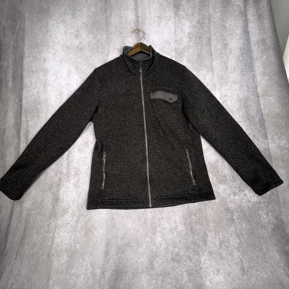 Marmot Fleece Sweater Mens Medium Green 1/4 Zip Outdoor Hoodie
